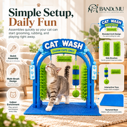 BANDUMU Cat Wash™ | Self-Grooming & Play Station