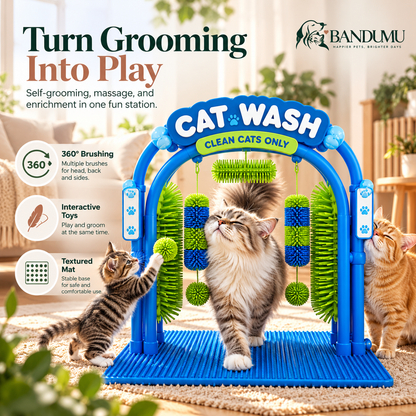 BANDUMU Cat Wash™ | Self-Grooming & Play Station