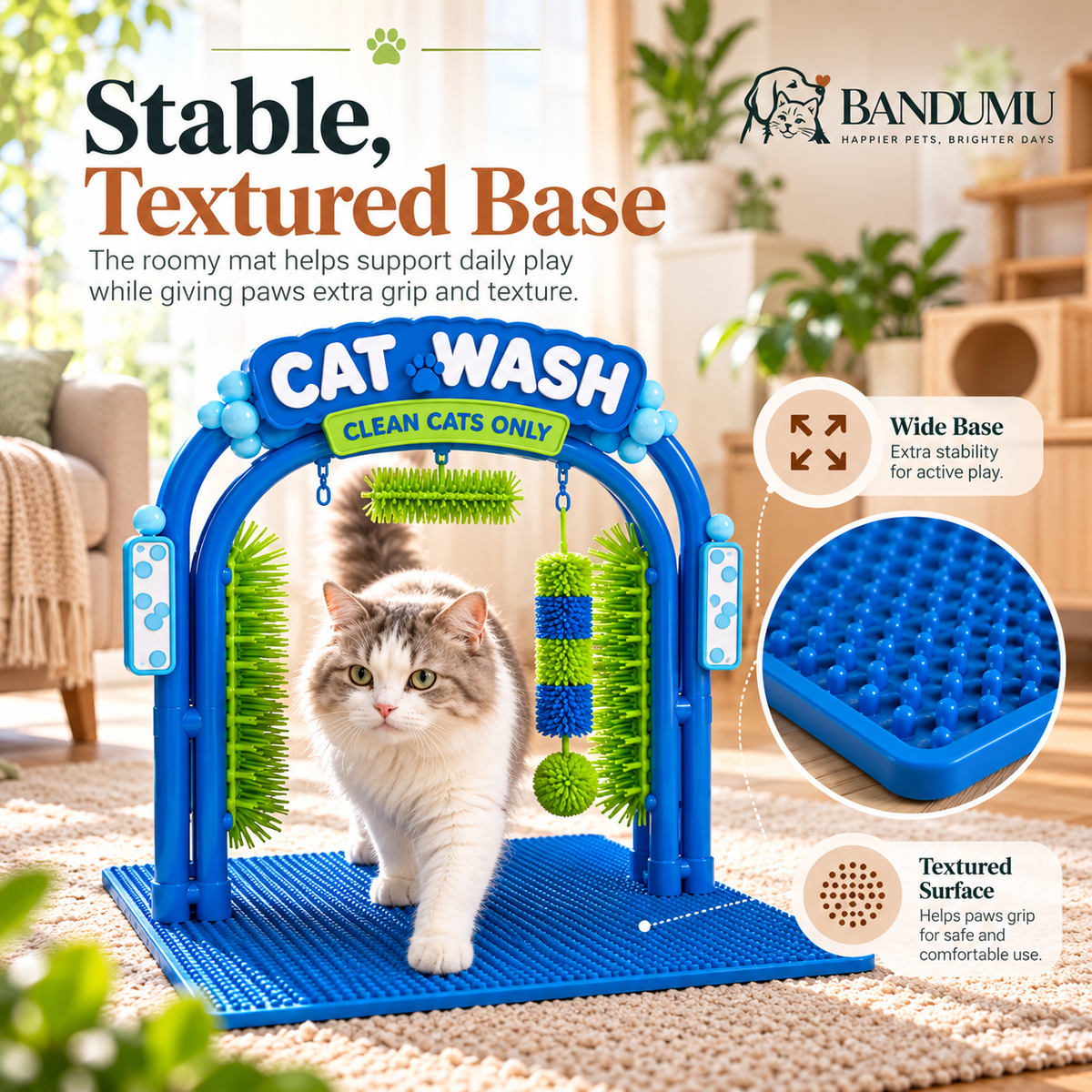 BANDUMU Cat Wash™ | Self-Grooming & Play Station